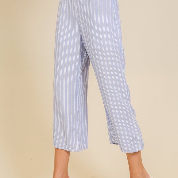 LUMIERE SEASIDE STRIPES CROPPED TROUSERS - Picture 3 of 4